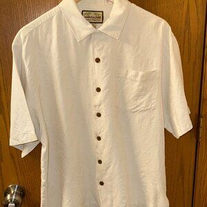 Cream Short Sleeve Jamaica Jaxx 100% Silk Medium Shirt
